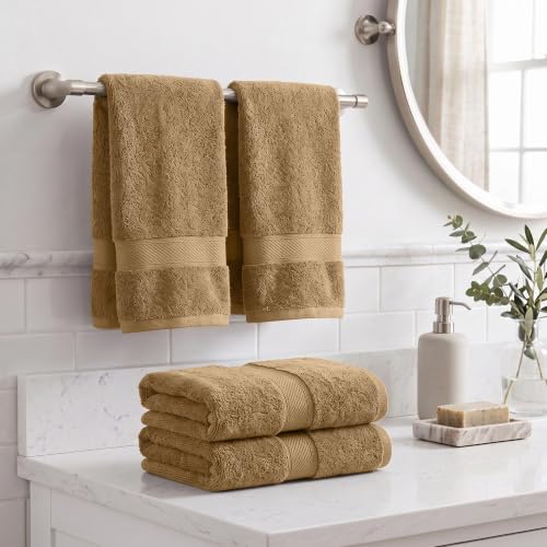 Superior Handtücher aus ägyptischer Baumwolle, 4er-Set, ultraweiche Handtücher, Dickes Plüsch, saugfähig, schwer, Gästebad, Hotel, Spa… – Ansicht 2