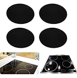 Kit 4 protetores de fogão de indução em silicone redondos pretos