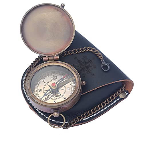 NEO WORLD OF NAUTICAL for I Know The Plans I Have for You, Brass Compass On Chain with Leather Case, Confirmation Gifts, Baptism Gifts, Birthday Gifts, Wedding Gifts, Religious Gifts for Man - Image 3