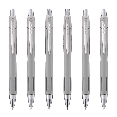 Image of Uni-Ball Jetstream RT Ballpoint Pen, Fine Point (0.7mm), Cloud Barrel, Black Ink, 6 Pens