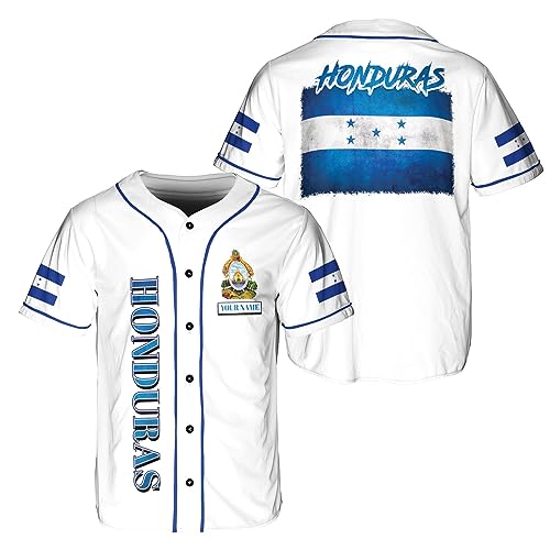 Personalized Honduras Flag Baseball Jersey Shirt, Honduras Jersey for Men, Honduras Shirts for Men Women miniatura 1