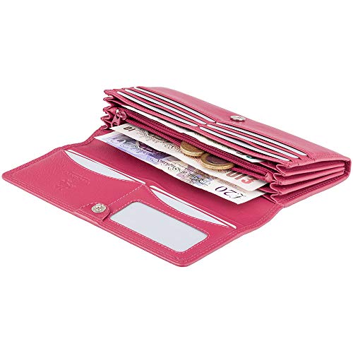 Visconti HeritageT-35 Soft Leather Large Ladies Purse Wallet (Fuscia)4