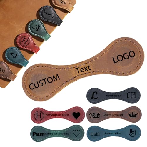 Personalized Leather Magnetic Bookmark