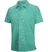 WARHORSEE Mens Golf Shirt Short Sleeve Striped Golf Polo Shirts for Men Moisture Wicking Performa...