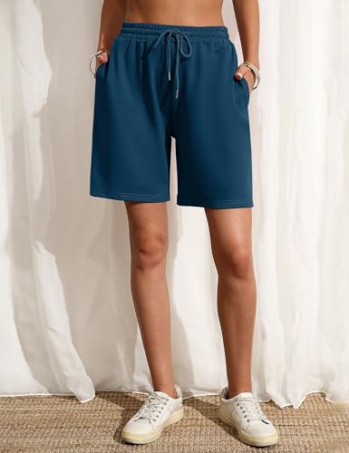 Image of Quenteen Women's Casual Summer Sweat Shorts Athletic Gym Shorts Loose Hiking Running Jogger Shorts with Pockets
