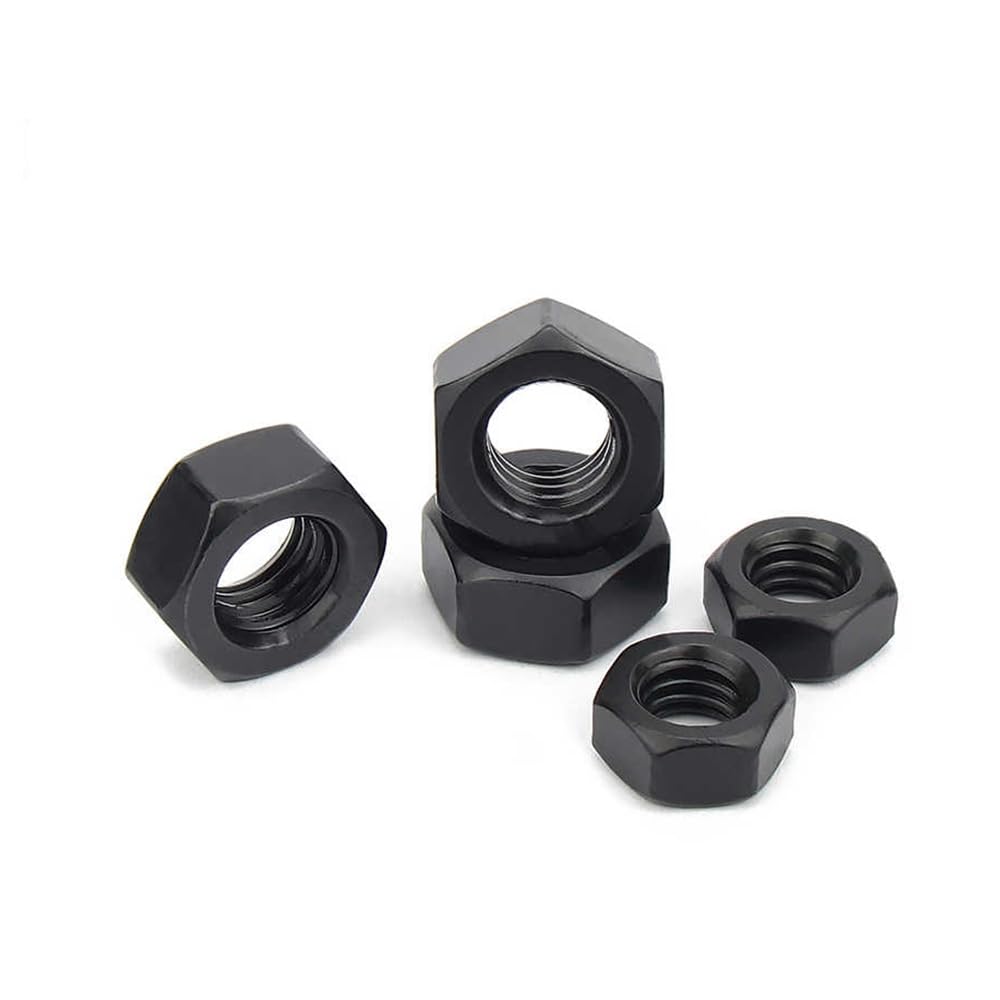 10pcs M16-2.0 12.9 Niveau Acier allié, Oxydation noire écrou hexagonal, écrou de blocage