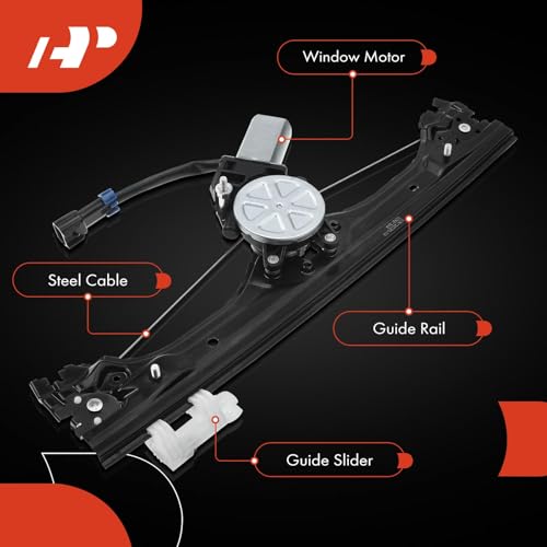 A-Premium Power Electric Window Regulator with 2-pin Motor Compatible with Fiat 500 2012 2013 2014 2015 2016 2017 2018 2019 2-Door SOHC Front Passenger Side Replace# 68070266AC 68070266AD by A-premium - Image 5