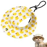Suixtil Hunde Sonnenhut mit Ohrlöchern, Verstellbare Haustier Baseballmütze für kleine Hunde & Katzen, Sommer Sonnenschutz Hut mit Enten-Design, Kopfumfang 18cm, Outdoor Haustier Visier für Welpen
