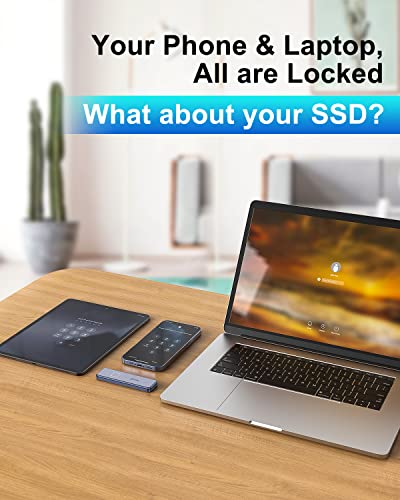 Newq Fingerprint Biometric External Hard Drive: 1 Tb Ssd Harddrive Disk Small Usb Flash Portable Storage Device Hdd With Fast Transfer Speed For Apple & Windows Laptop | Mac | Pc | Ipad Pro #TOP3