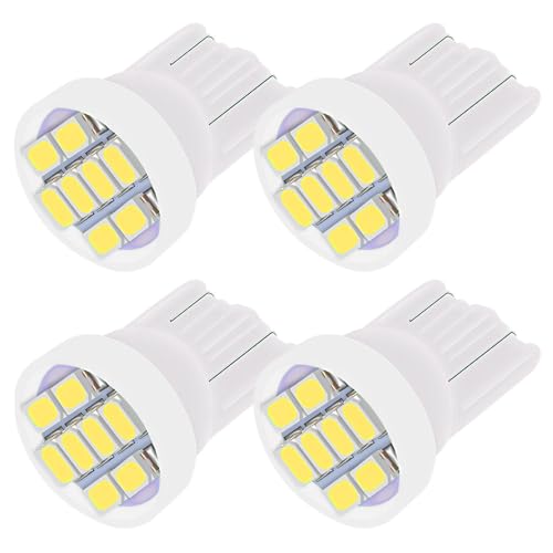 SAWE - T10 8-SMD LED Car Lights Bulb W5W 147 152 158 159 161 168 184 192 193 194 2825 (4 pieces) (White)