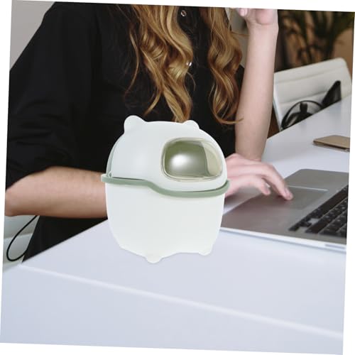 Caneca de basura de escritorio con tapa y diseño de oso miniatura 5
