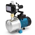 BOMGIE 1.5HP Water Pressure Booster Pump for Home with Smart Controller Automatic, 1200 GPH Self-Priming Shallow Well Jet Pump 110V, 164 FT Garden Sprinkler Water Transfer Pump Stainless Steel