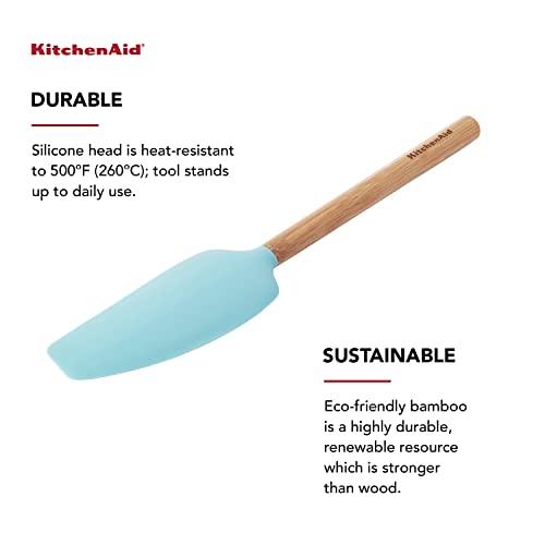 Kitchenaid Universal Bamboo Handle Mixer Spatula, One Size, Aqua Sky White #TOP2