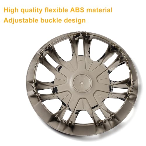 Image of Black Hubcap Wheel Cover Replacement Kit 15 inch Hub Caps Wheel Rim Cover Car Exterior Accessories Pack of 4, 15 Inches