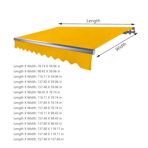 Auvent de remplacement rétractable 2.5x2m en tissu enduit PVC