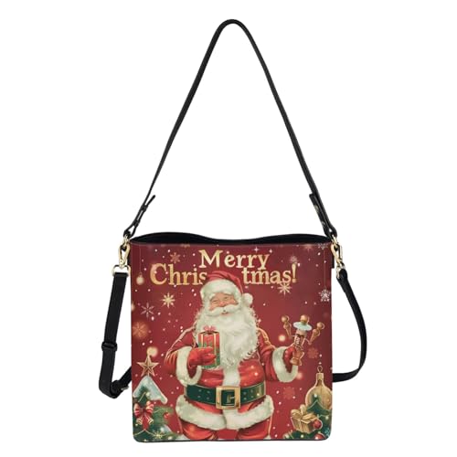 Image of HUGS IDEA Boho Bags for Women Leather Handbag Shoulder Bucket Crossbody Purse