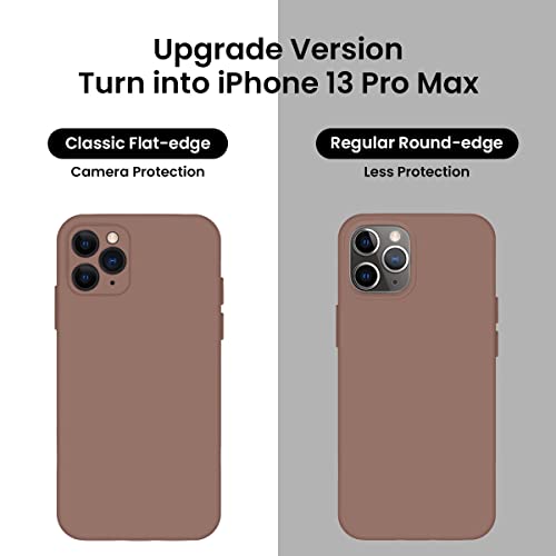 Cordking Iphone 11 Pro Max Case, Silicone [Square Edges] & [Camera Protecion] Upgraded Phone Case With Soft Anti-Scratch Microfiber Lining, 6.5 Inch, Light Brown #TOP1