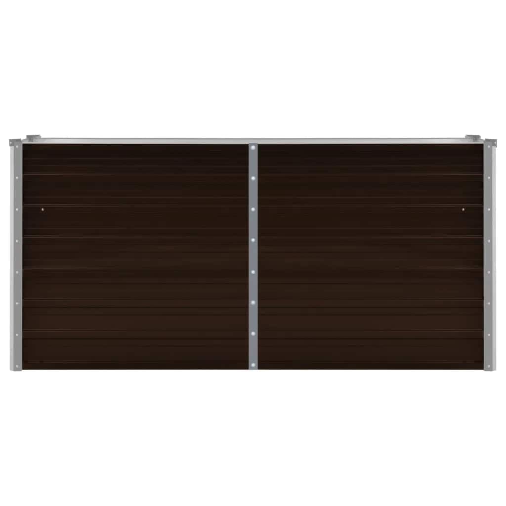 vidaXL Arriate de Acero Galvanizado Marrón Macetas Tiestos Casa Decoración Flores Floristería Jarrones Plantas Hierbas Jardinería 160x40x77 cm