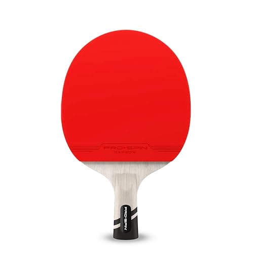 Pro-Spin Ping Pong Paddle With Carbon Fiber | Elite Series 7-Ply Blade, Premium Rubber, 2.0Mm Sponge & Rubber Protector Case | Choice Of Classic Shakehand Or Penhold Grip Table Tennis Racket #TOP6