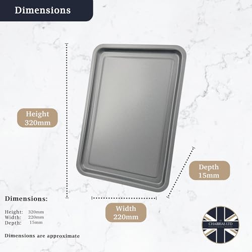 Samuel Groves 32cm Non-Stick Oven Baking Tray Set - Double Coated Roasting Trays for Perfect Baking - Made in England (2 Pack) - Image 6