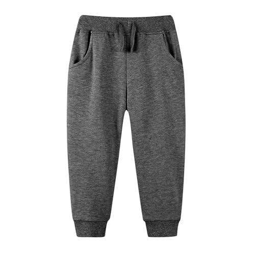Girls Boys Jogging Sweatpants with Pockets Elastic Waist Closed Bottom Jogger Pants Outdoor Active Trousers
