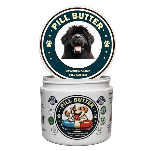 Newfoundland Dog Treats to Wrap Pills (+100 Breeds) Jar of Non-Sticky Moldable Paste Made of Real Human Grade Dog Peanut Butter Treat, Food or Gift to Hide Dogs Pills (60 Servings)