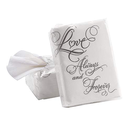 Love Always and Forever Wedding Tissue Packs - Set of 10 - Wedding Ceremony and Party Favor Table Supplies