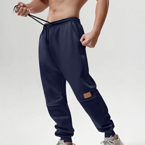Mens Sweatpants Solid Color Casual Drawstring Elastic Jogger Pants with Pocket Fall Fashion Comfort Straight Trouser2