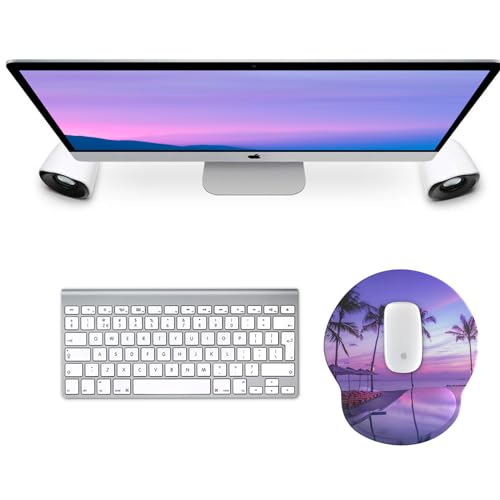 Image of eulps Mouse Pad with Wrist Rest, Comfortable Computer Mousepad with Gel Wrist Support Smooth Surface and Non-Slip PU Base for Pain Relief, Laptop, Office & Home (Mauve Twilight)