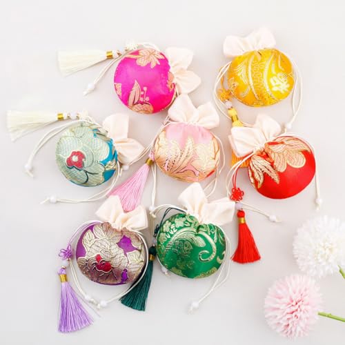 6 Bolsitas Chinas de Seda para Joyas y Monedas miniatura 7