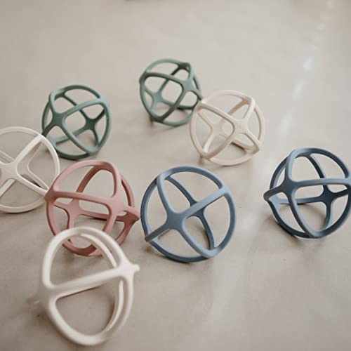 Image of mushie Silicone Baby Teether Ball Toy (Tradewinds)