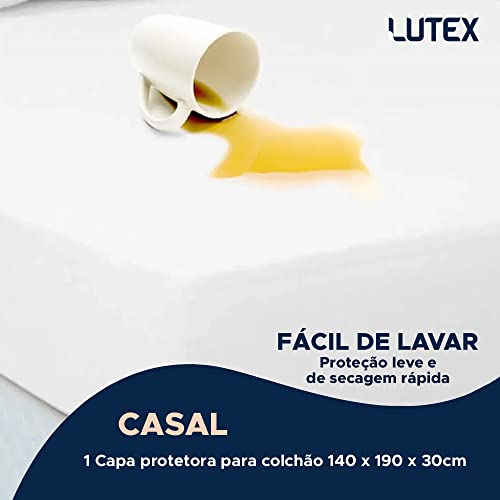 Protetor Para Colchão Casal Algodão Impermeável Branco
