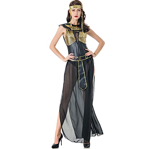 Image of Ulalaza Women's Cosplay Costume Cleopatra Greek Goddess Ancient Roman Warrior Uniform Outfit for Halloween Party