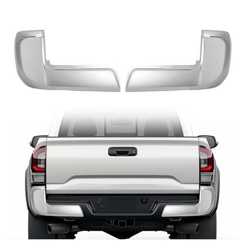 ECOTRIC Rear,Pair Bumper End Caps Compatible with 2016-2023 Toyota Tacoma W/O Parking Sensor Holes Chrome Covers Corner Extension Replacement for 5215504020,5215604020,TO1105131,TO1104131