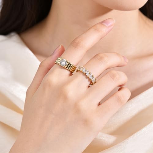 Eternity Marquise Engagement Band Ring Set Gold Plated Ring Stack Size 6 by ENDLESLOOP - Used condition - Image 3