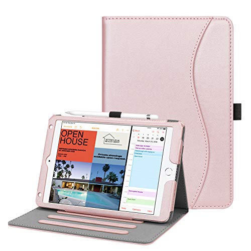 Fintie Case for iPad Mini 4 - [Corner Protection] Multi-Angle Viewing Folio Smart Stand Protective Cover with Pocket, Auto Wake/Sleep, Compatible with iPad Mini 5th Gen 2019 (Rose Gold)