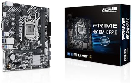 Asus PRIME H510M-K R2.0, Intel H470, 1200, Micro ATX, 2 DDR4, VGA, HDMI, 1x M.2