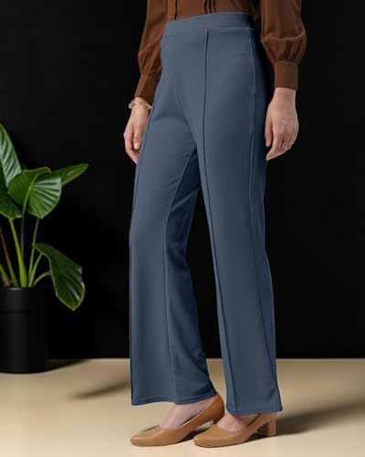 Image of Women Solid Flared Trousers Pack of 2 | High Waist Stretchable Office Pants for Women | Formal Bell Bottom Palazzo Trouser Combo