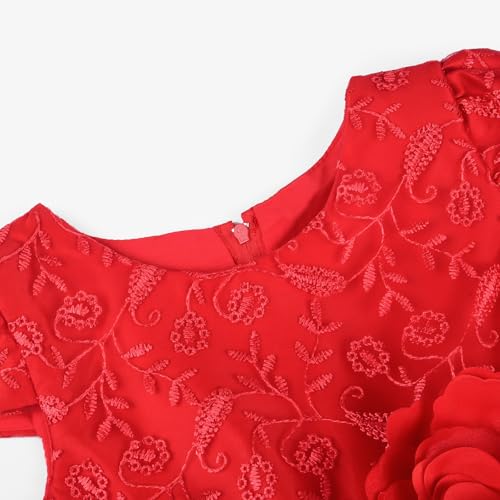 Uhnice Toddler Flower Baby Girls Dress Embroidered Tulle Tutu Formal Wedding Dress Birthday Party Pageant3