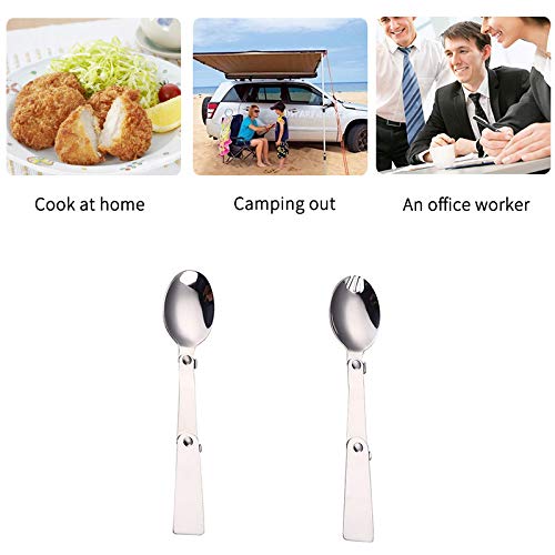 Set 2 Posate Pieghevoli In Acciaio Inox - Per Viaggio E Campeggio - Foto 6