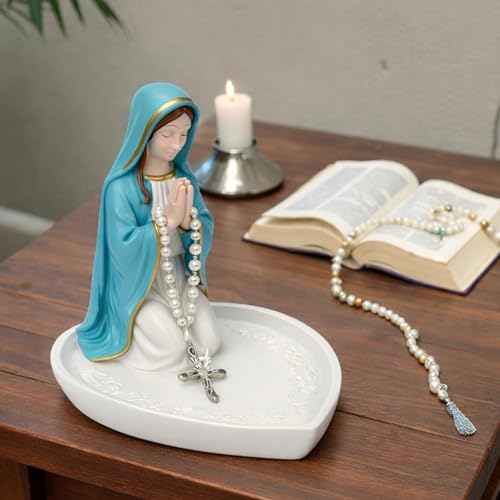 Estatua Virgen María Porta Rosario de Resina 5.9 in miniatura 3