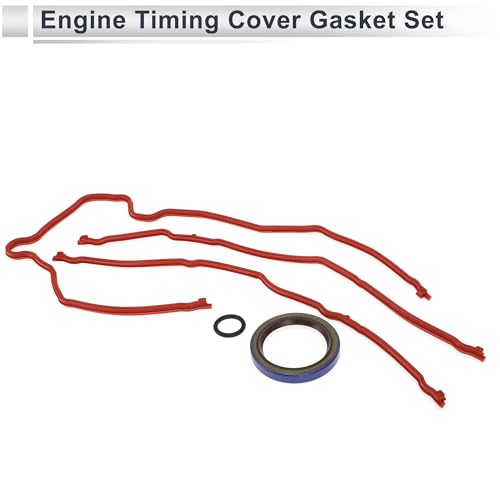 Image of Engine Timing Cover Gasket Set for Ford for Mustang 4.6L 1996-2004 Long-lasting Sealing Chain Case Cover Gasket Rubber,Metal 1 Set
