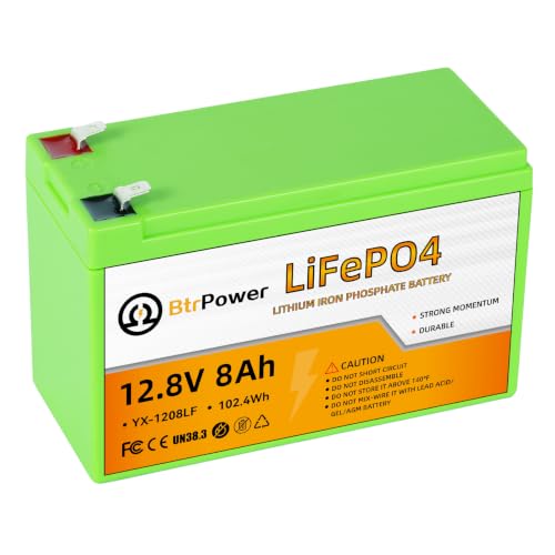 Image of 12V 8Ah Li FePO4 Lithium B attery, Built in 10A BMS | 4000+ Deep Cycles, Perfect for Home Alarm,Small Ups Backup, Solar System etc