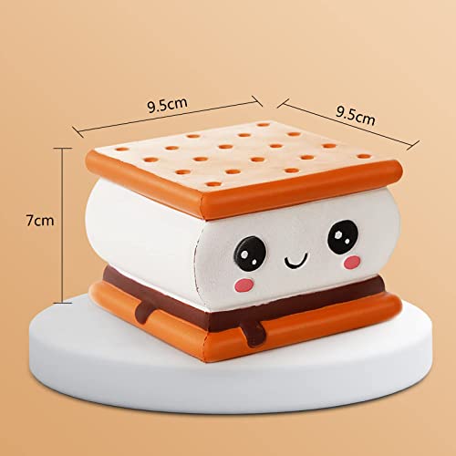 Anboor Squishies Smore Slow Rising Squishy Toy For Kids Soft Cookies Sandwich Scented Stress Relief Realistic Food Cute Squeeze Squish Toy #TOP1