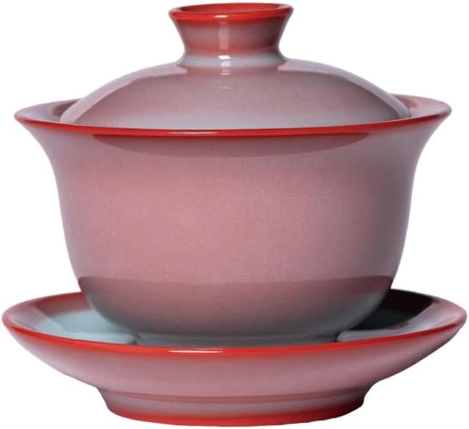 Sancai Gaiwan Large Handmade Red Glazed Tea Bowl