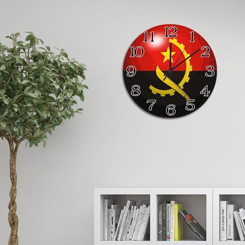 Horloge murale Angola en bois à effet 3D, pendule rétro de qualité