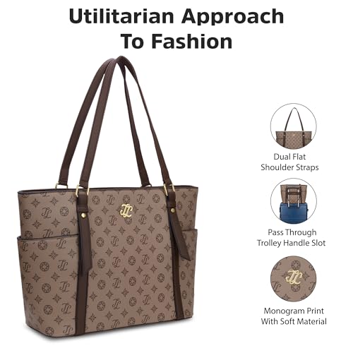 Image of Lavie Signature Women's Harisburg Monogram Tote Laptop Bag | Tote Laptop Bag for Work | Ladies Purse | Stylish Shoulder Bag | Gift for Women