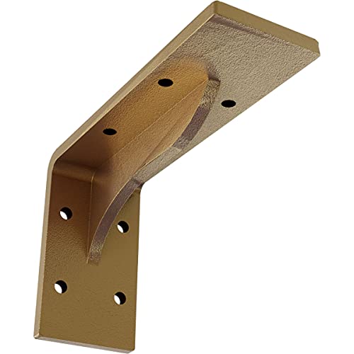 Ekena Millwork BKTM02X06X03EBHGO Steel Bracket Embrey, 2" W x 6" D x 3 3/4" H, Hammered Gold