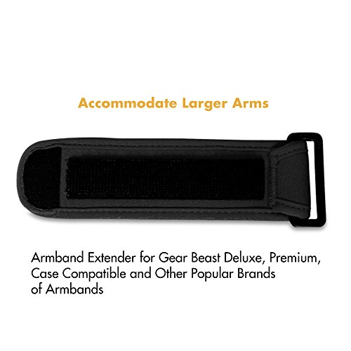 Gear Beast Sports Armband Strap Extender for Gear Beast Deluxe, Premium & Case Compatible Armbands & Other Popular Brands (Black)