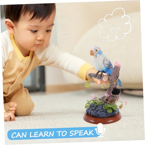 Frcolor 録音機能付きおしゃべりインコおもちゃ 電動音声認識式 用知育 リアルな模倣鳥 デコレーションにも